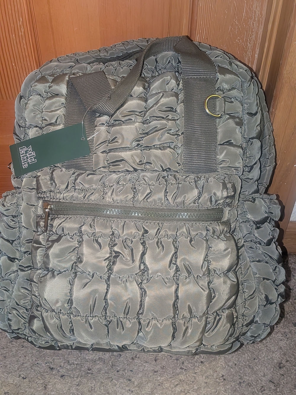 wild fable Olive Quilted BUBBLE Backpack BAG NEW NWT BACK TO SCHOOL